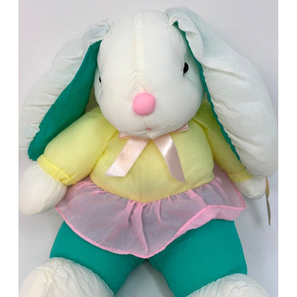 Kenley 12" Puffy Bunny Rabbit Stuffed Dress Nylon Puffalump Style Parachute NWT - Picture 2 of 7